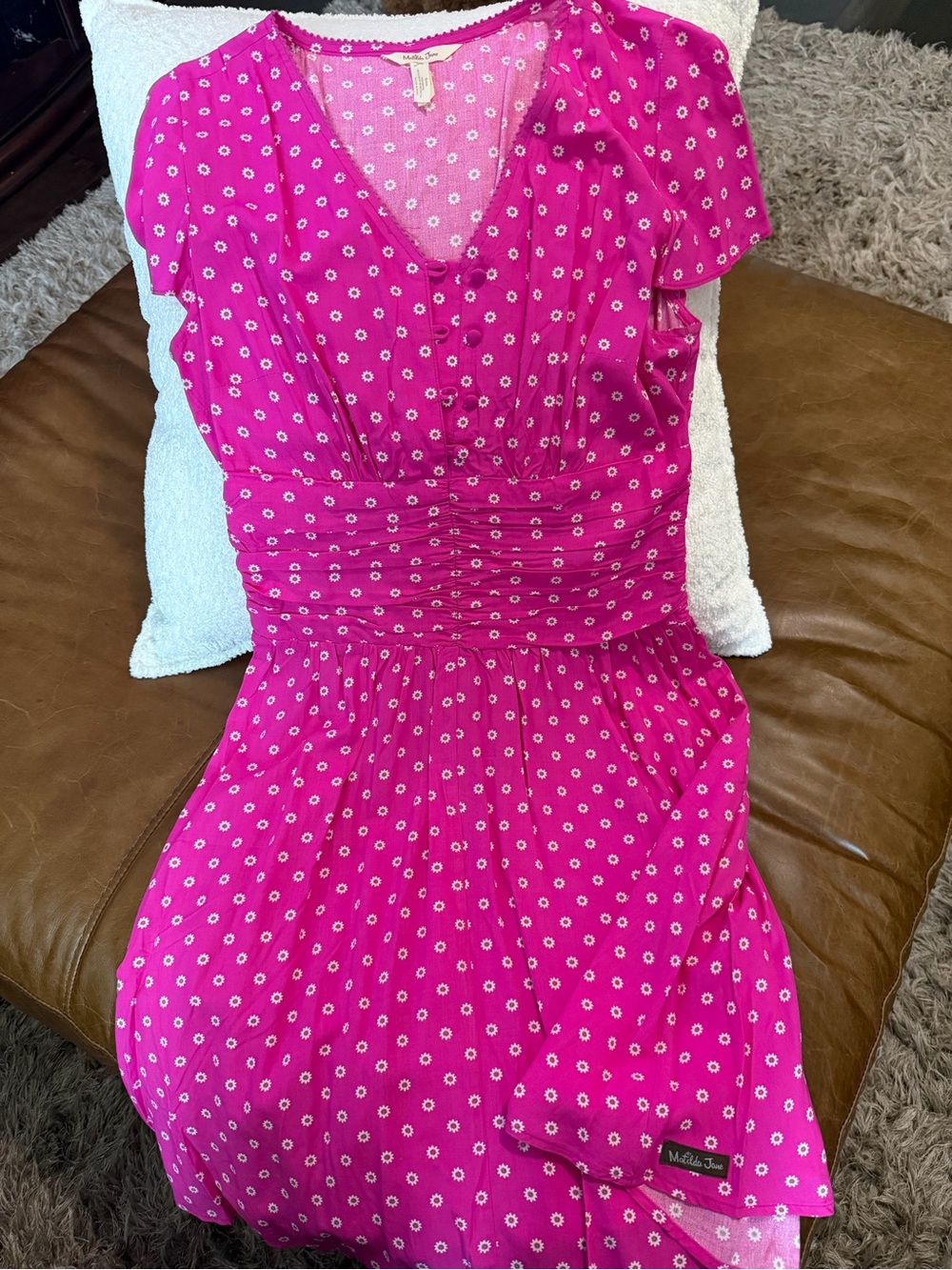 Matilda Jane Hot Pink Daisy Print V-Neck Top